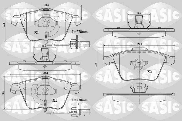 Sasic 6216074 - Kit pastiglie freno, Freno a disco autozon.pro