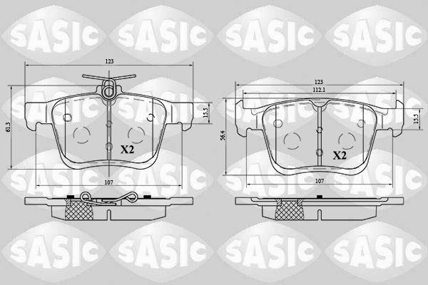 Sasic 6216075 - Kit pastiglie freno, Freno a disco autozon.pro