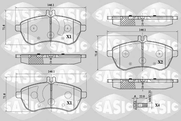 Sasic 6216070 - Kit pastiglie freno, Freno a disco autozon.pro