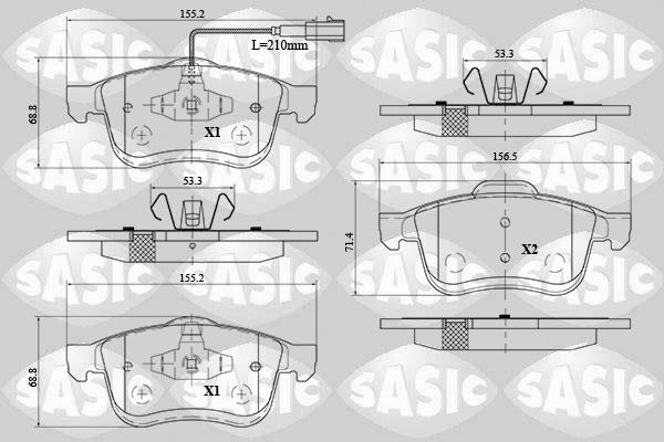 Sasic 6216078 - Kit pastiglie freno, Freno a disco autozon.pro