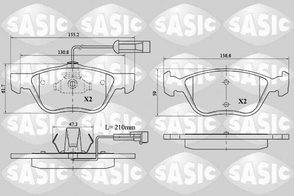 Sasic 6216072 - Kit pastiglie freno, Freno a disco autozon.pro