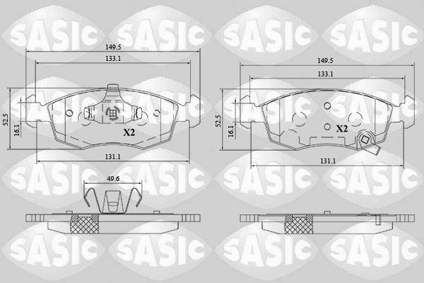 Sasic 6216190 - Kit pastiglie freno, Freno a disco autozon.pro