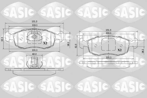 Sasic 6216144 - Kit pastiglie freno, Freno a disco autozon.pro