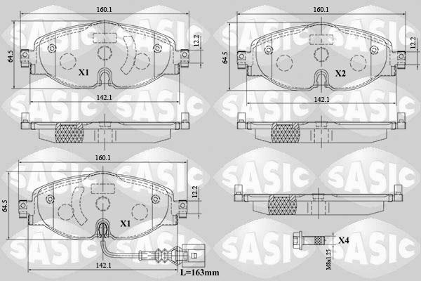 Sasic 6216154 - Kit pastiglie freno, Freno a disco autozon.pro