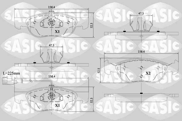 Sasic 6216150 - Kit pastiglie freno, Freno a disco autozon.pro