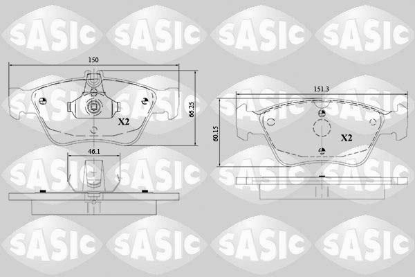 Sasic 6216151 - Kit pastiglie freno, Freno a disco autozon.pro