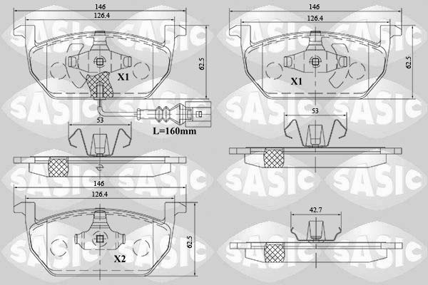 Sasic 6216164 - Kit pastiglie freno, Freno a disco autozon.pro