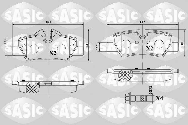 Sasic 6216165 - Kit pastiglie freno, Freno a disco autozon.pro