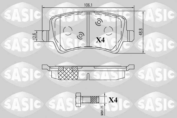 Sasic 6216160 - Kit pastiglie freno, Freno a disco autozon.pro