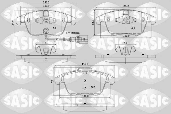 Sasic 6216162 - Kit pastiglie freno, Freno a disco autozon.pro