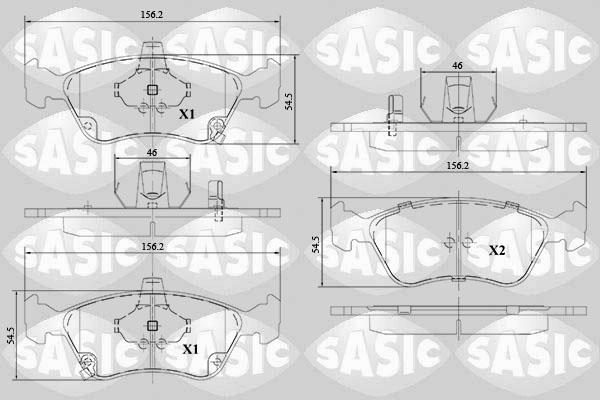 Sasic 6216109 - Kit pastiglie freno, Freno a disco autozon.pro