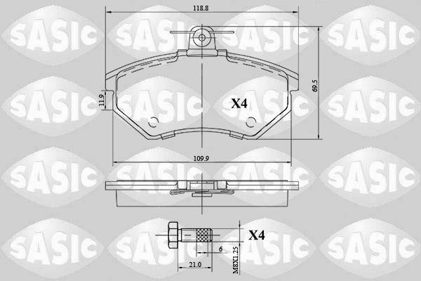 Sasic 6216101 - Kit pastiglie freno, Freno a disco autozon.pro