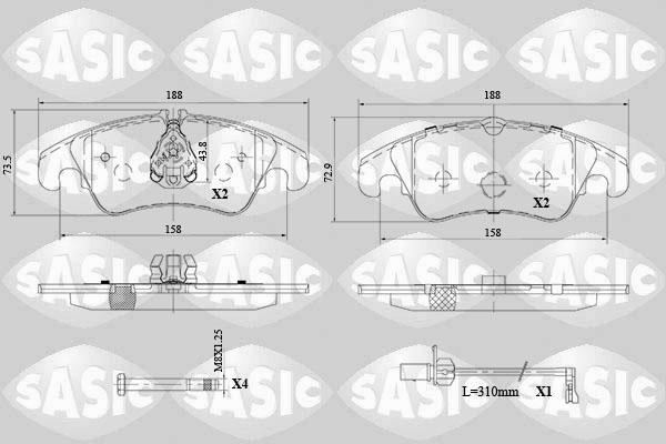 Sasic 6216103 - Kit pastiglie freno, Freno a disco autozon.pro