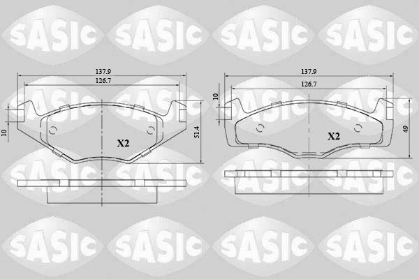 Sasic 6216102 - Kit pastiglie freno, Freno a disco autozon.pro