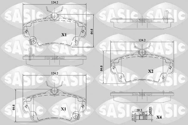 Sasic 6216115 - Kit pastiglie freno, Freno a disco autozon.pro