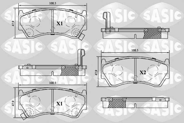 Sasic 6216113 - Kit pastiglie freno, Freno a disco autozon.pro