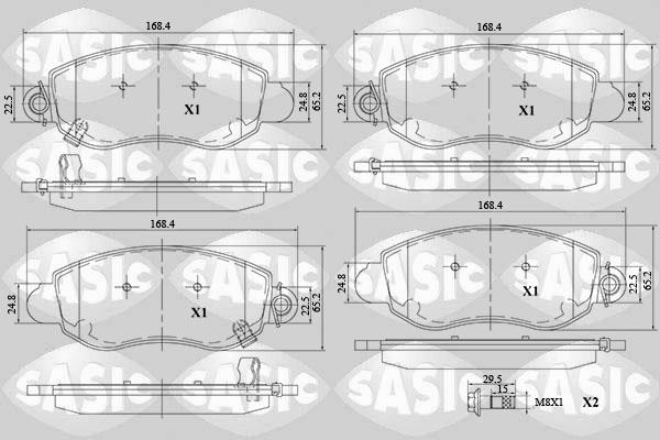 Sasic 6216112 - Kit pastiglie freno, Freno a disco autozon.pro