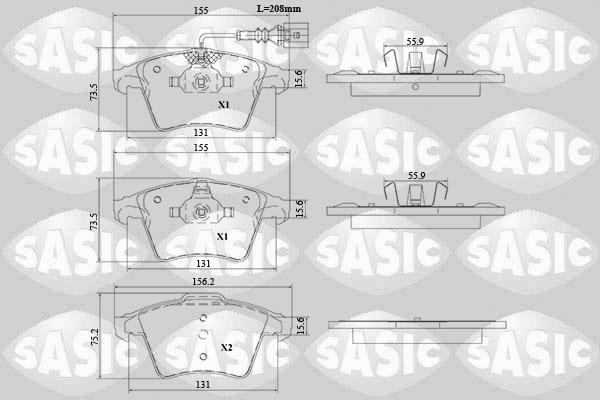 Sasic 6216188 - Kit pastiglie freno, Freno a disco autozon.pro