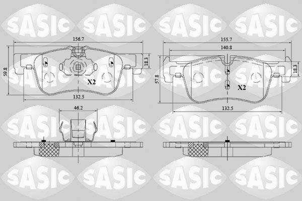 Sasic 6216182 - Kit pastiglie freno, Freno a disco autozon.pro