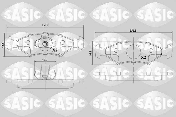 Sasic 6216130 - Kit pastiglie freno, Freno a disco autozon.pro