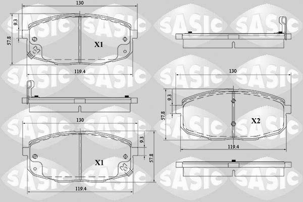 Sasic 6216125 - Kit pastiglie freno, Freno a disco autozon.pro