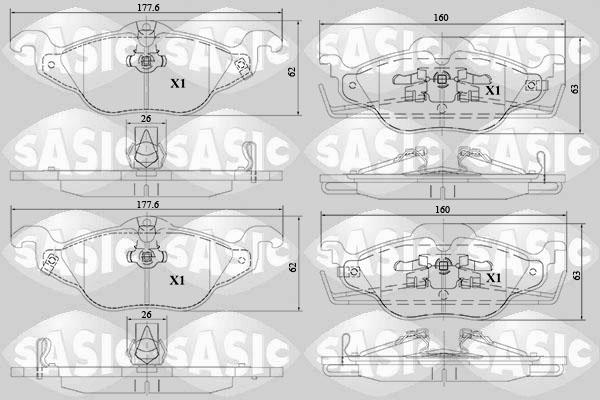 Sasic 6216120 - Kit pastiglie freno, Freno a disco autozon.pro