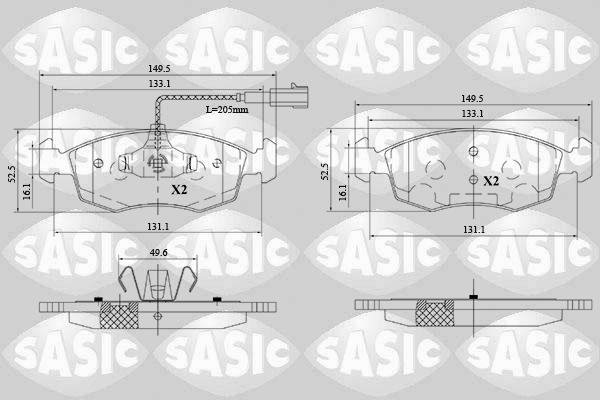 Sasic 6216171 - Kit pastiglie freno, Freno a disco autozon.pro