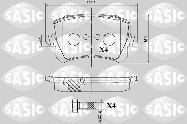 Sasic 6216172 - Kit pastiglie freno, Freno a disco autozon.pro