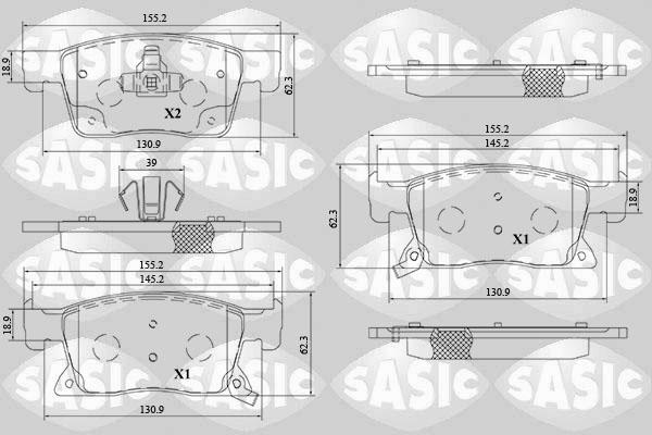 Sasic 6216207 - Kit pastiglie freno, Freno a disco autozon.pro