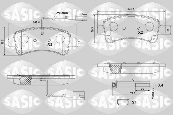 Sasic 6210091 - Kit pastiglie freno, Freno a disco autozon.pro