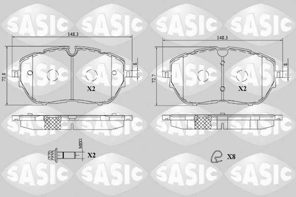 Sasic 6210092 - Kit pastiglie freno, Freno a disco autozon.pro