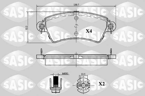 Sasic 6210045 - Kit pastiglie freno, Freno a disco autozon.pro