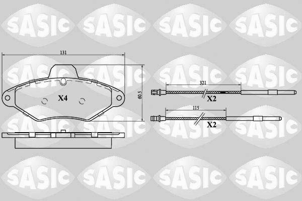 Sasic 6210043 - Kit pastiglie freno, Freno a disco autozon.pro