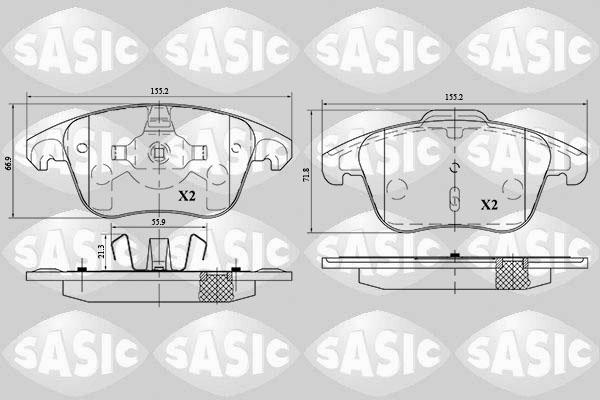 Sasic 6210054 - Kit pastiglie freno, Freno a disco autozon.pro