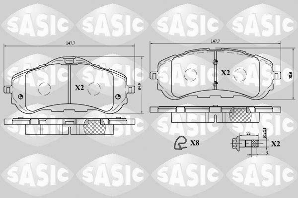 Sasic 6210051 - Kit pastiglie freno, Freno a disco autozon.pro