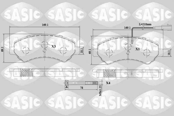 Sasic 6210069 - Kit pastiglie freno, Freno a disco autozon.pro