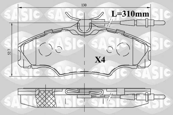 Sasic 6210061 - Kit pastiglie freno, Freno a disco autozon.pro