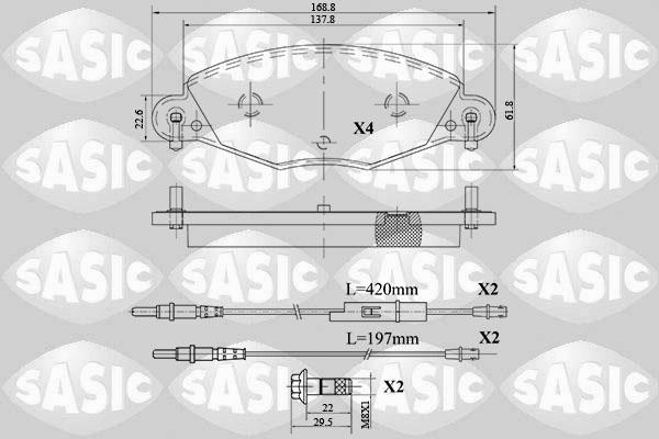 Sasic 6210062 - Kit pastiglie freno, Freno a disco autozon.pro