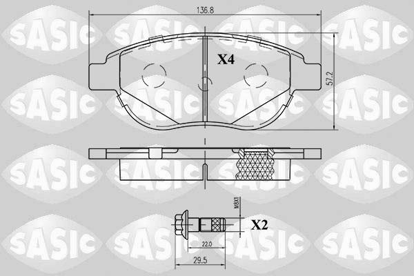 Sasic 6210008 - Kit pastiglie freno, Freno a disco autozon.pro