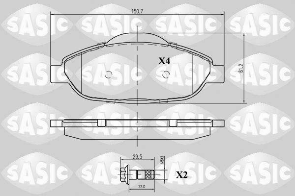 Sasic 6210003 - Kit pastiglie freno, Freno a disco autozon.pro