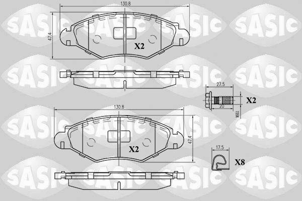 Sasic 6210002 - Kit pastiglie freno, Freno a disco autozon.pro