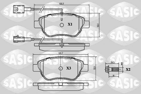 Sasic 6210015 - Kit pastiglie freno, Freno a disco autozon.pro