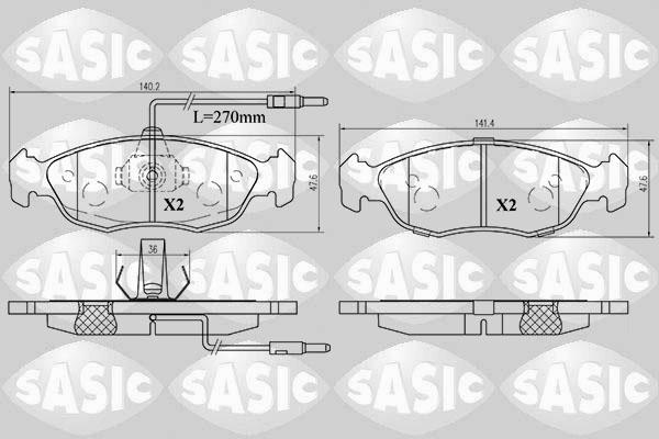 Sasic 6210031 - Kit pastiglie freno, Freno a disco autozon.pro