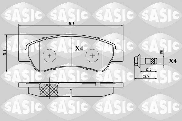 Sasic 6210025 - Kit pastiglie freno, Freno a disco autozon.pro