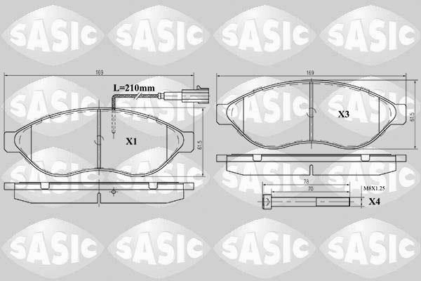 Sasic 6210021 - Kit pastiglie freno, Freno a disco autozon.pro