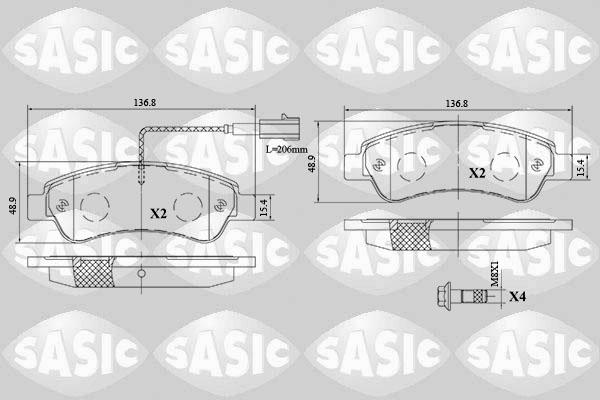 Sasic 6210074 - Kit pastiglie freno, Freno a disco autozon.pro