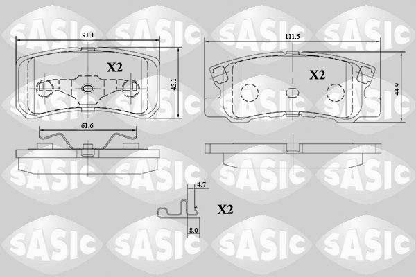 Sasic 6210071 - Kit pastiglie freno, Freno a disco autozon.pro