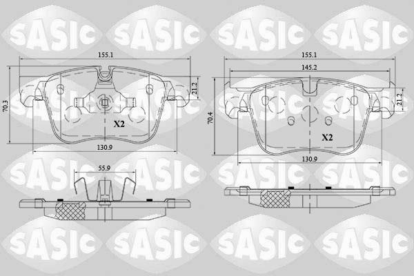 Sasic 6210077 - Kit pastiglie freno, Freno a disco autozon.pro