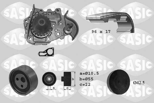 Sasic 3904005 - Pompa acqua + Kit cinghie dentate autozon.pro