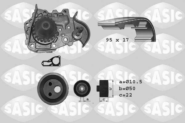 Sasic 3904006 - Pompa acqua + Kit cinghie dentate autozon.pro